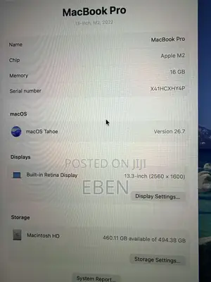 Laptop Apple MacBook Pro 2022 M2 16GB Apple M2 SSD 512GB