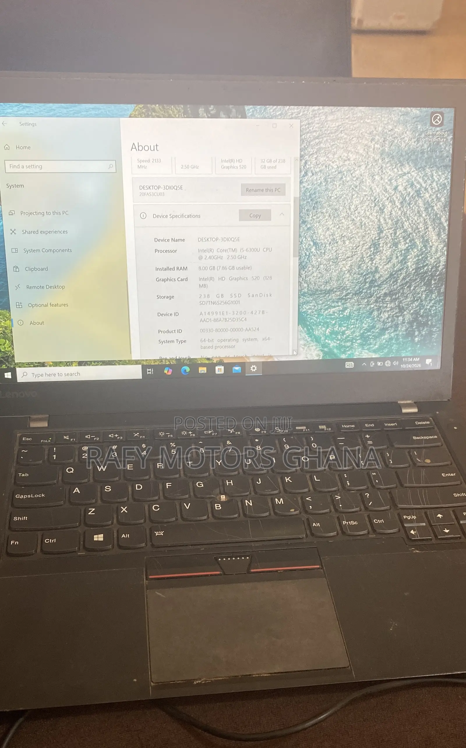 Laptop Lenovo 8GB Intel Core i5 HDD 250GB