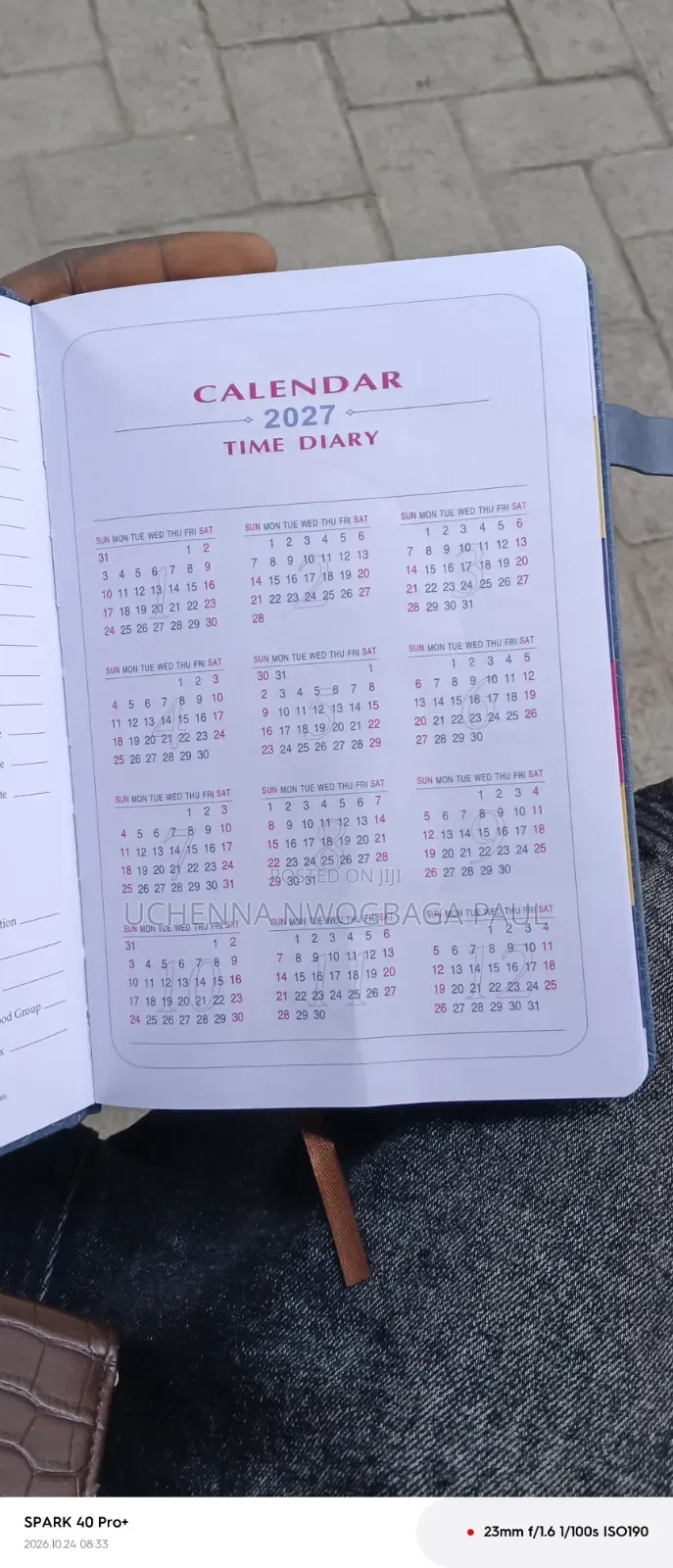 2027 Date Diary A5 Size