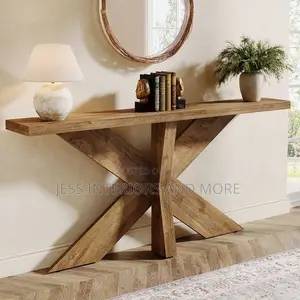 Console Sofa Table for Entryway Hallway - Natural Brown