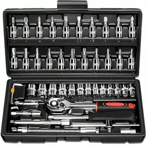 46-Piece Socket Wrench Set, Car / Motor Repair Tools Set