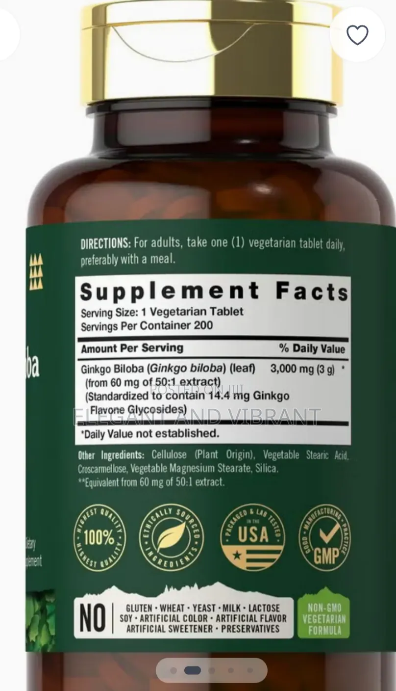 Ginkgo Biloba 3000mg | 200 Tablets