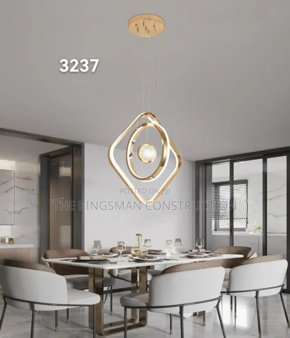 Two Interlocking Golden Pendant Light 3237