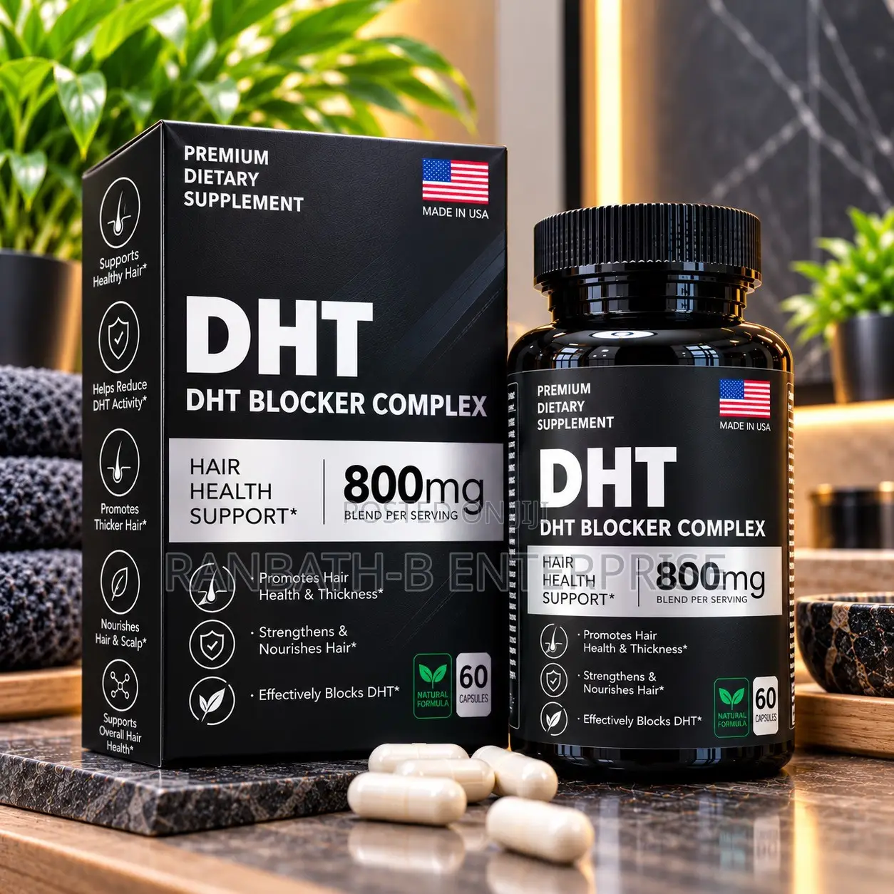 DHT Blocker Complex 800mg Dietary Supplement – 60 Capsules