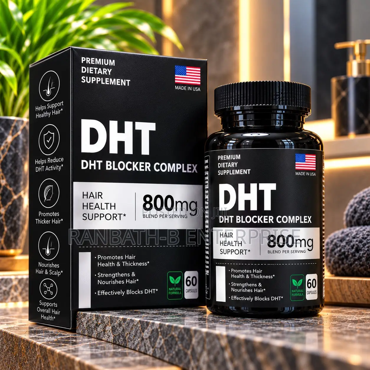 DHT Blocker Complex 800mg Dietary Supplement – 60 Capsules