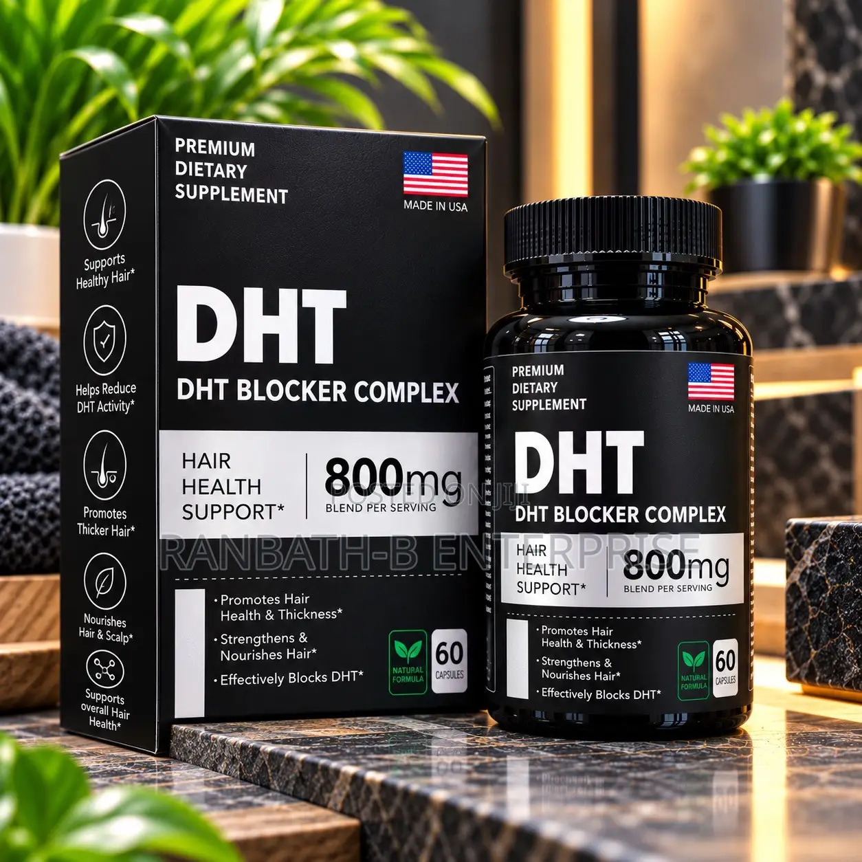 DHT Blocker Complex Hair Support Formula – 800mg, 60 Capsules