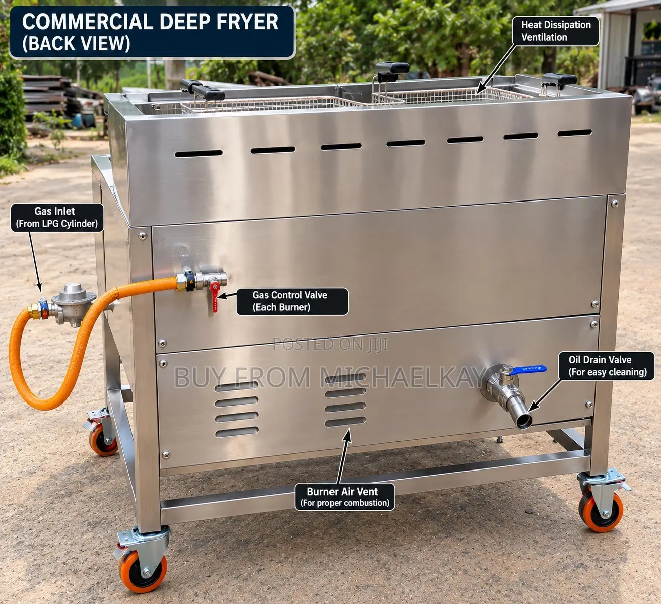 Commercial Double Basket Deep Fryer
