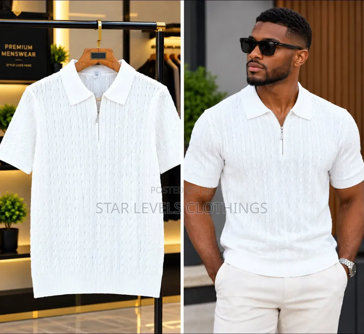 Quality Quarter Zip Knitted Club T Available for Men