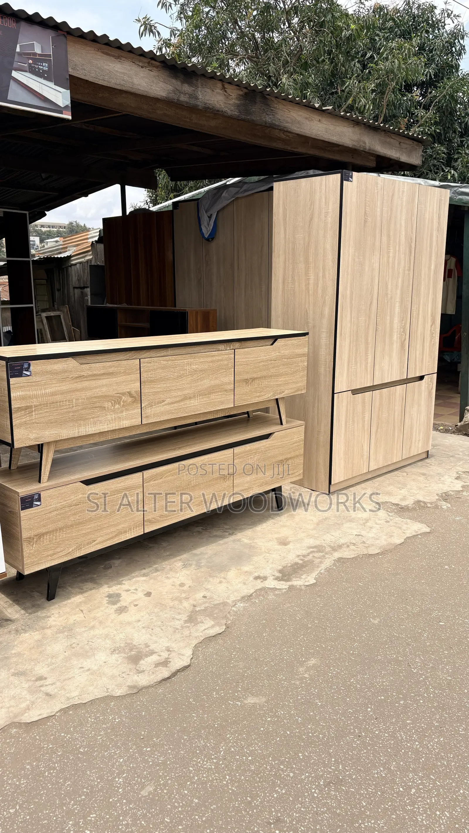 Wardrobe and Matched TV Stand