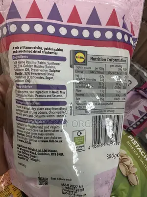 Cranberries and Raisions