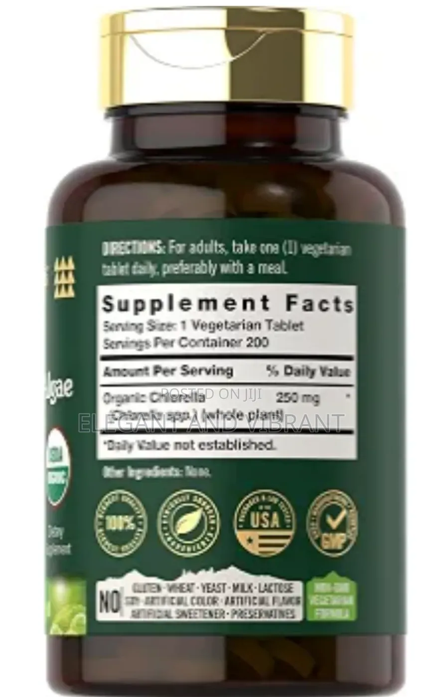 Chlorella Tablets | 200 Count | 250 Mg | Organic Blue Green Algae