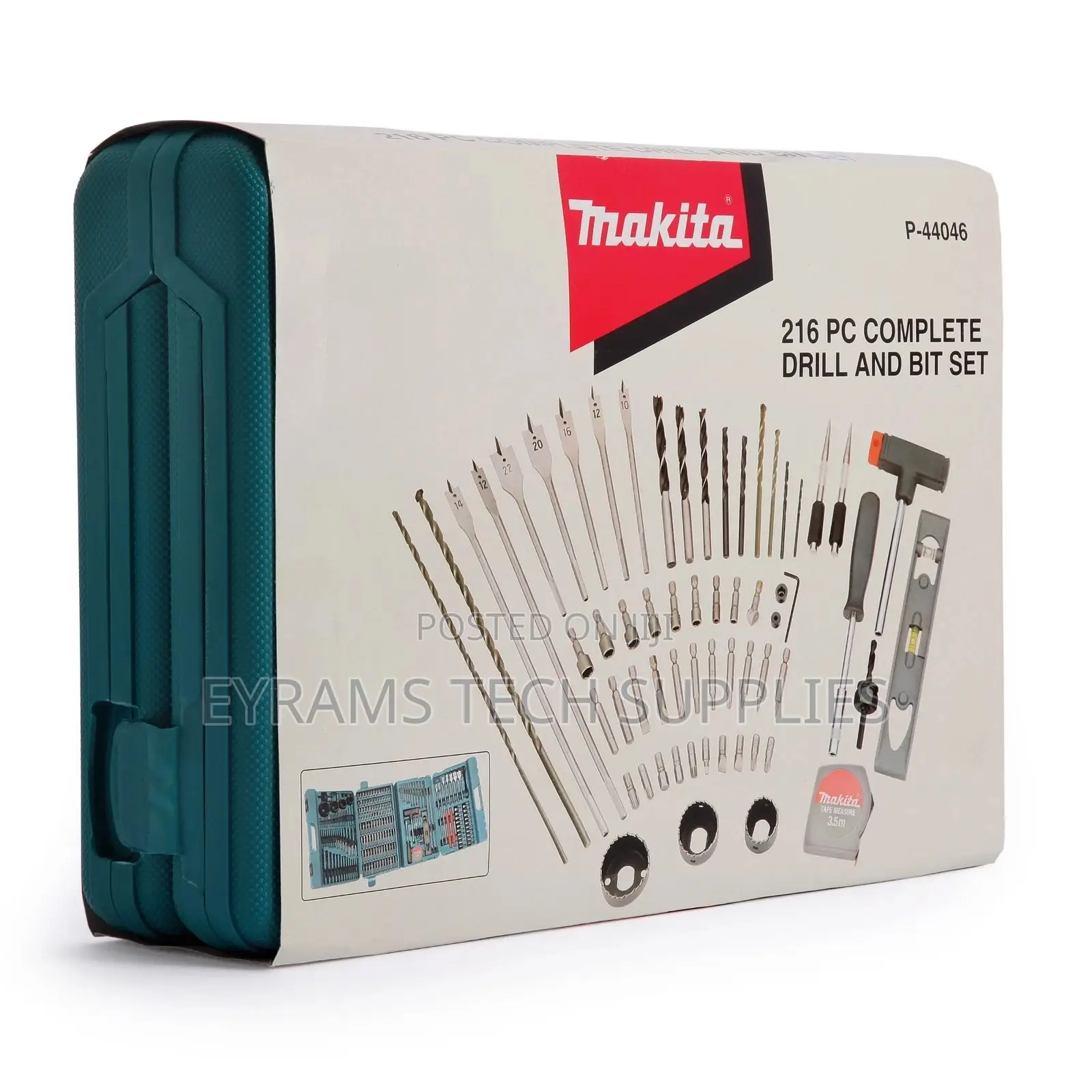 Makita 18 Volt Cordless Twin Pack 3 X 3Ah + 216 Piece Accessory Pack