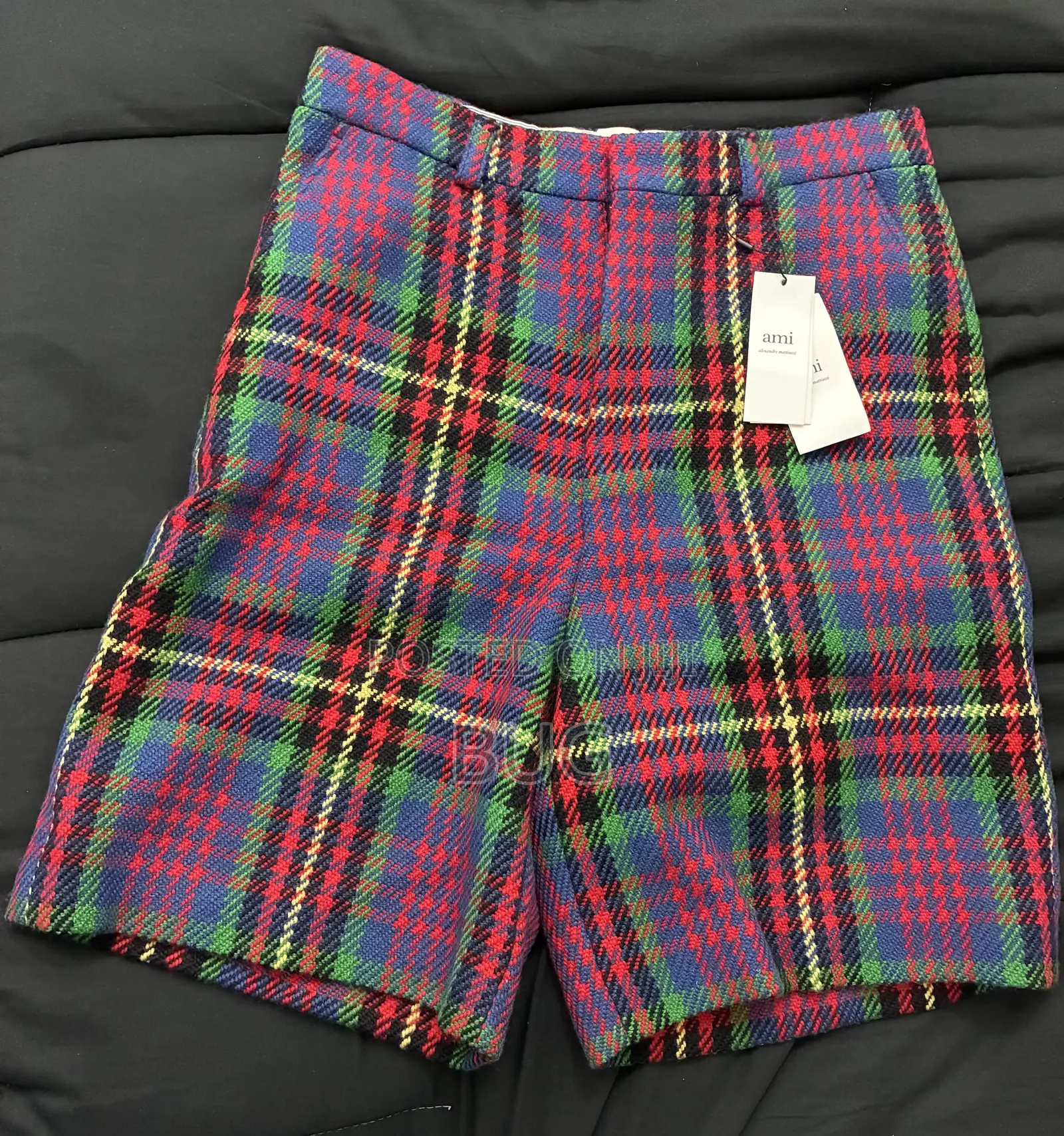 Ami Paris Plaid Wool Shorts