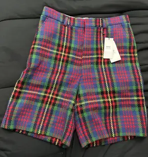 Ami Paris Plaid Wool Shorts