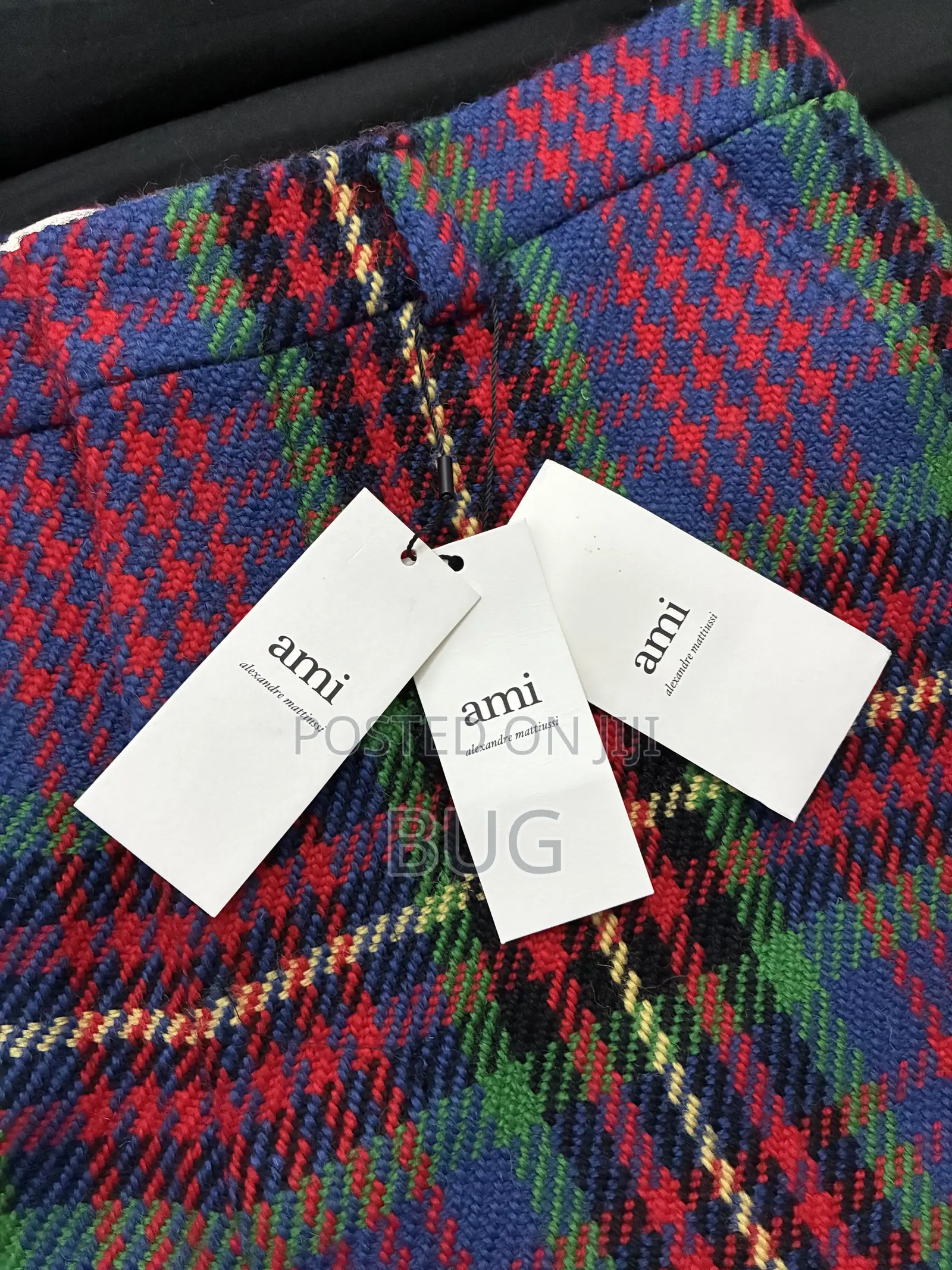 Ami Paris Plaid Wool Shorts