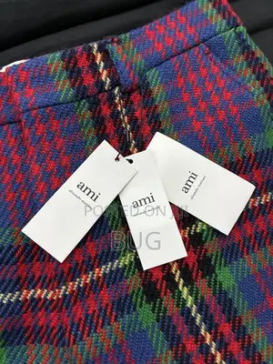 Ami Paris Plaid Wool Shorts