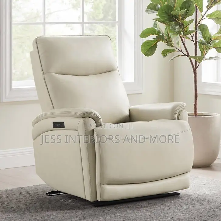 Leather Power Recliner With Power Headrest