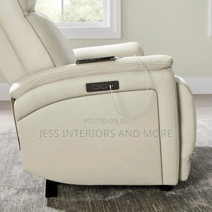 Leather Power Recliner With Power Headrest