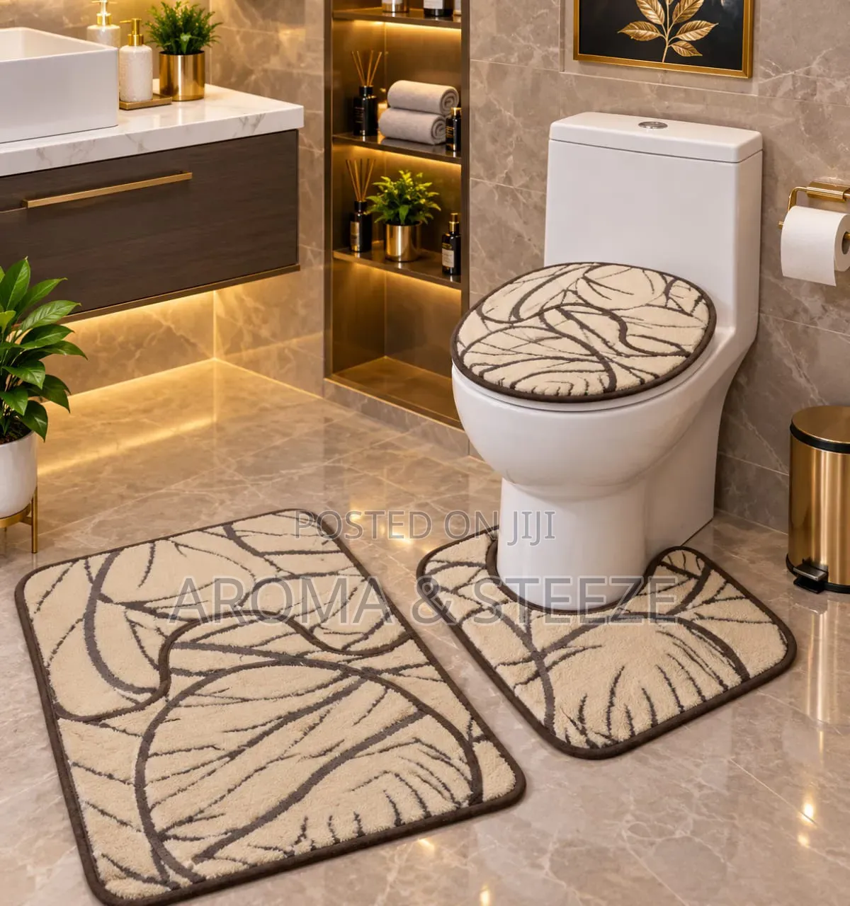 Thick 3 in 1 Bathroom Mat Set