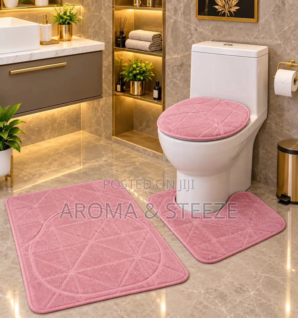 Light 3 in 1 Bathroom Mat Set
