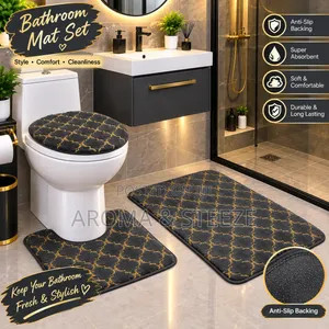 Light 3 in 1 Bathroom Mat Set