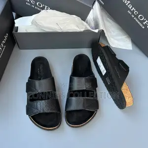Black Marc O'Polo Two-Strap Cork-Sole