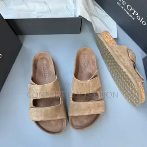 Black Marc O'Polo Two-Strap Cork-Sole