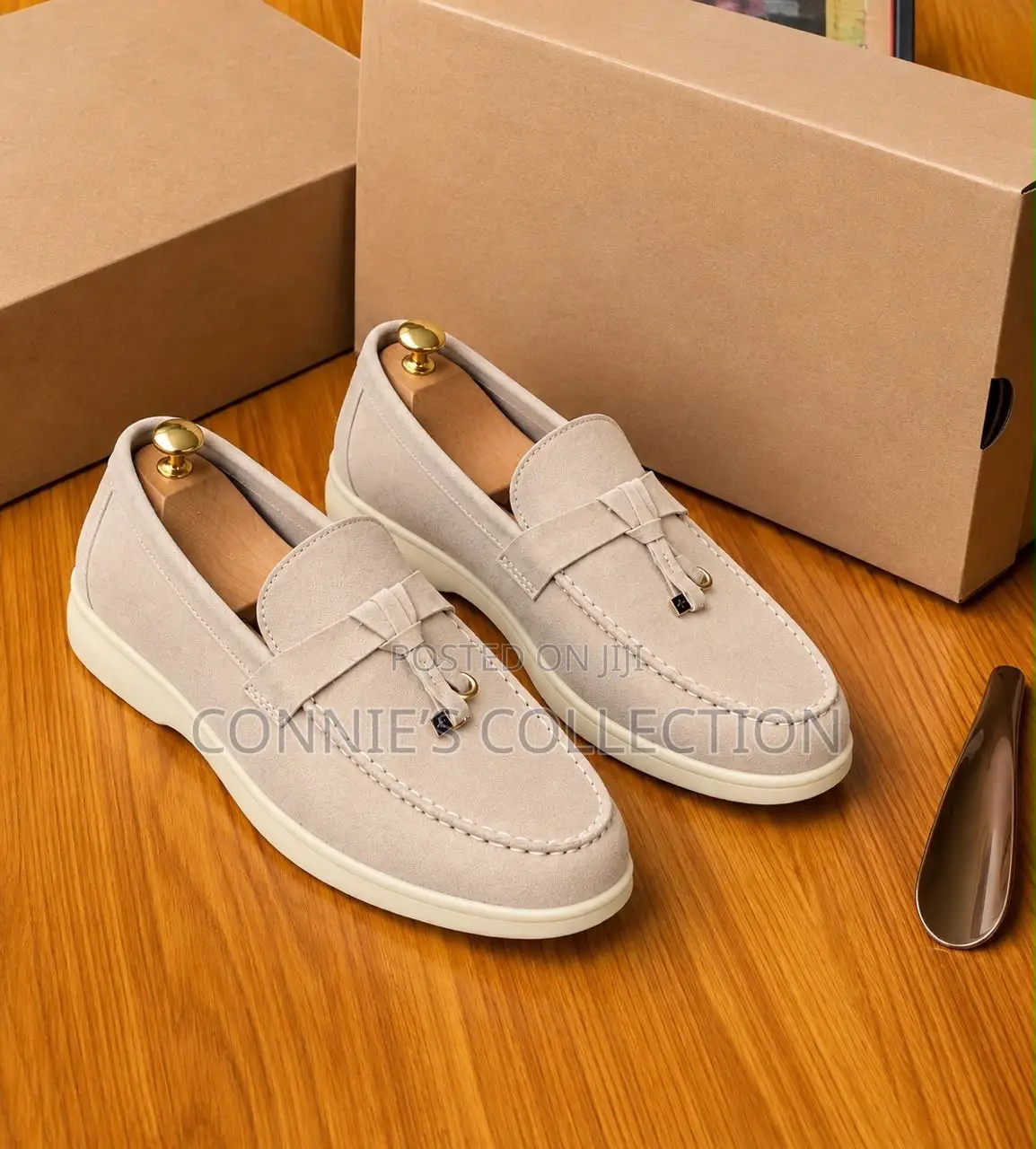 Loro Piana Suede Slip-on Loafers With Bells