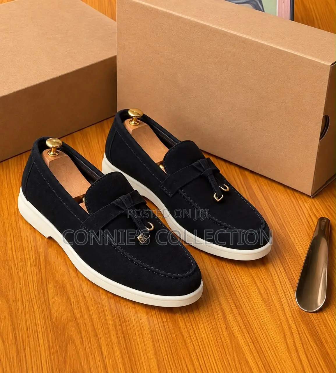 Loro Piana Suede Slip-on Loafers With Bells