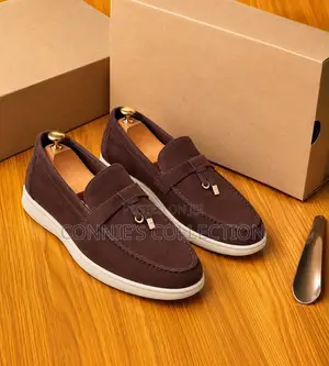 Loro Piana Suede Slip-on Loafers With Bells