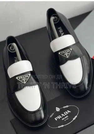 Prada Brushed Leather Triangle Logo Loafer