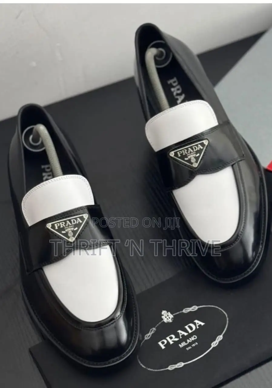 Prada Brushed Leather Triangle Logo Loafer