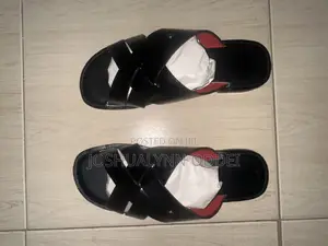 Black Double Cross Sandals for Men