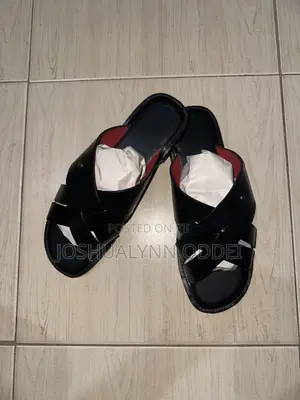 Black Double Cross Sandals for Men