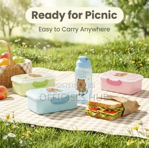Children Lunch Box and Matching Water Bottle Set.