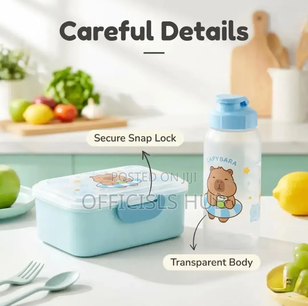 Children Lunch Box and Matching Water Bottle Set.