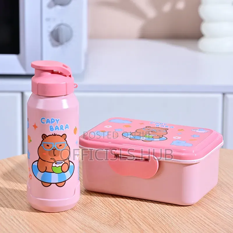 Children Lunch Box and Matching Water Bottle Set.