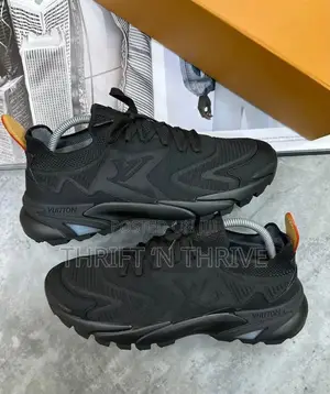 All Black Louis Vuitton LV Tatic Knit Sneaker