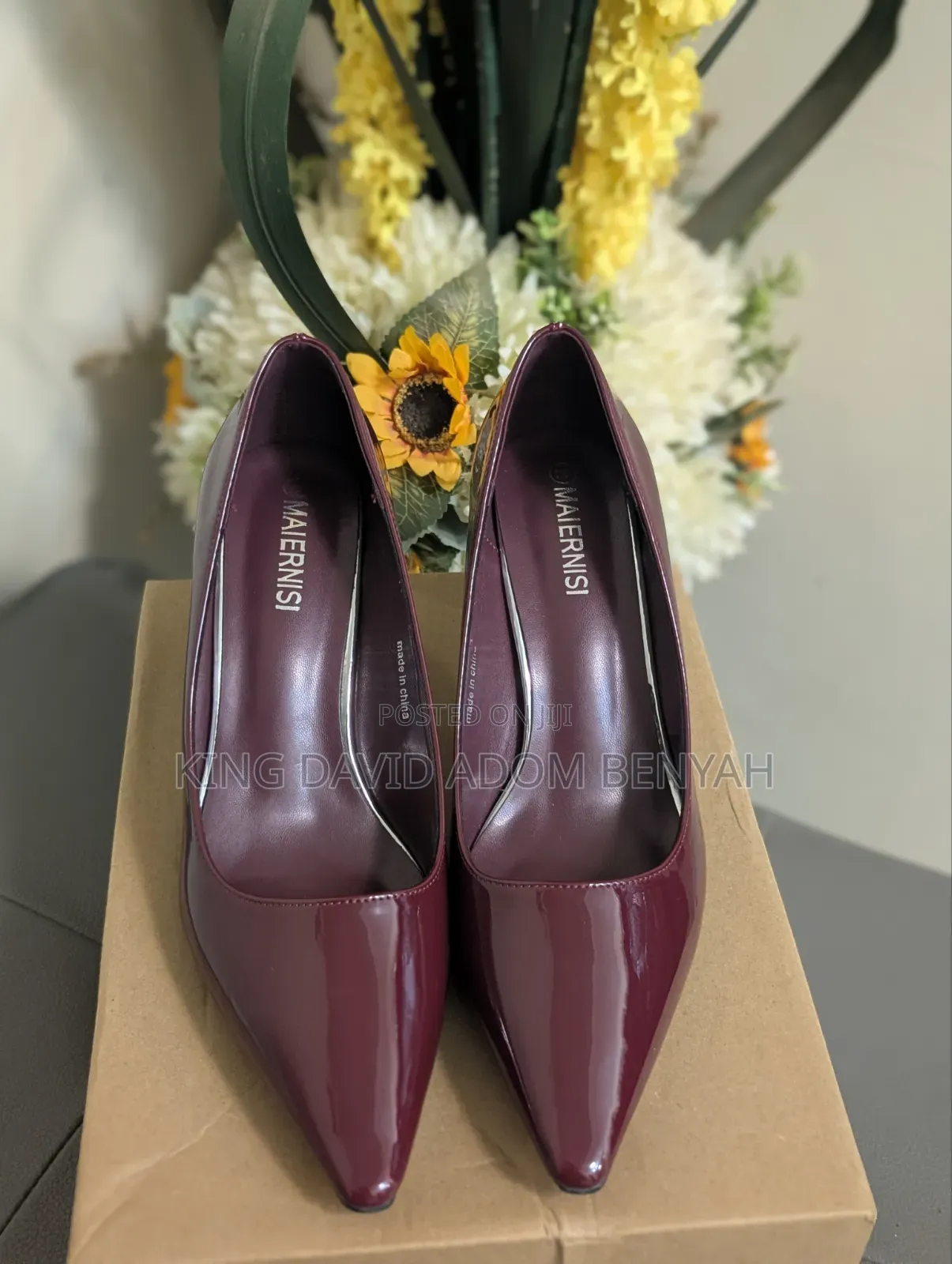 Maiernisi Burgundy Leather Pumps