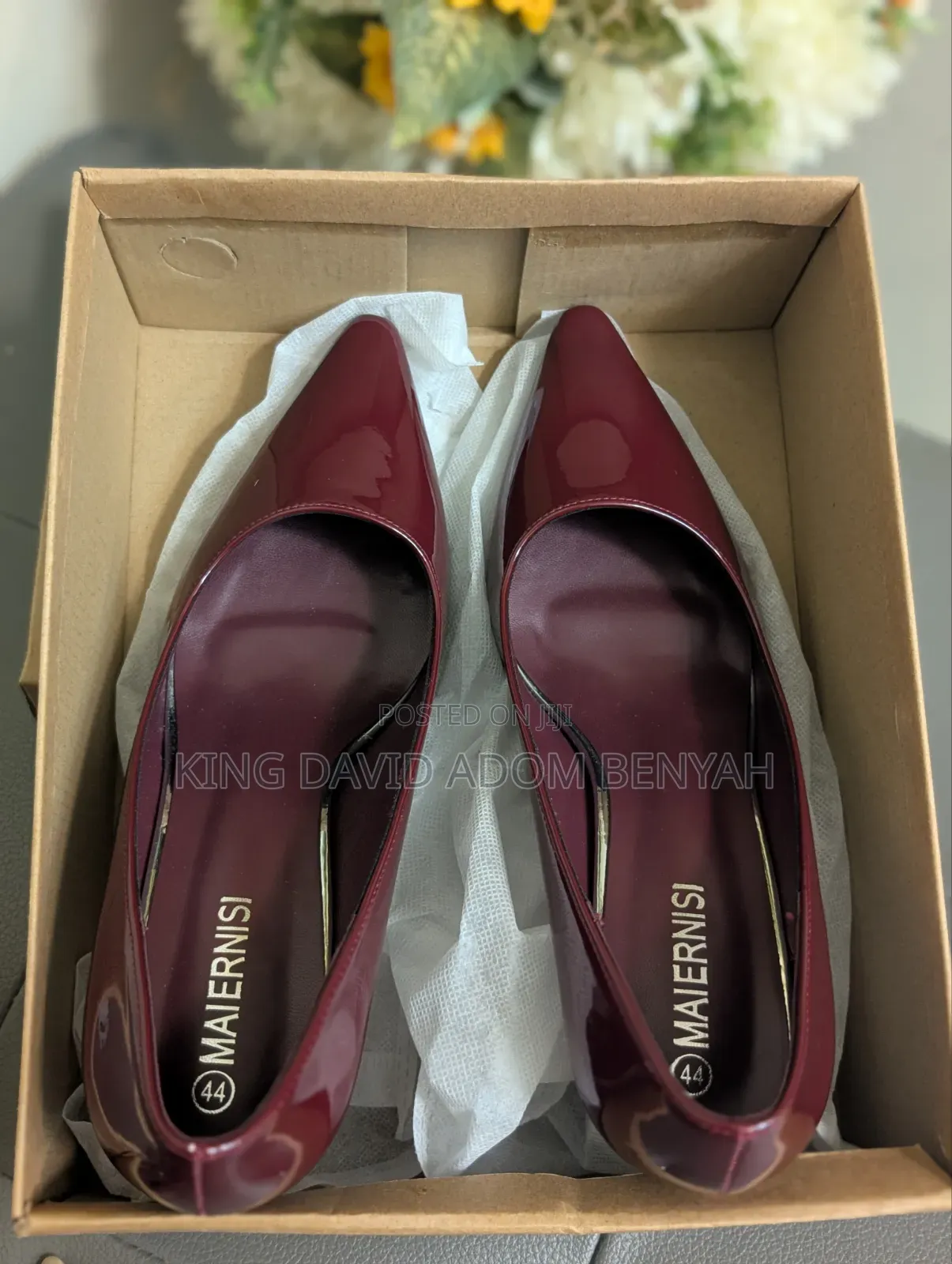 Maiernisi Burgundy Leather Pumps