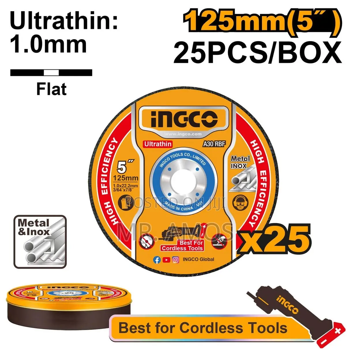 25Pcs 125mm Ultra-Thin Metal Cutting Disc Set - McD