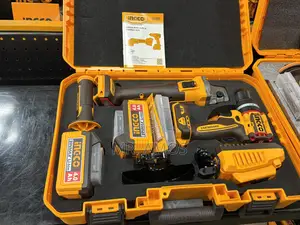 1200W Cordless Angle Grinder + 66Nm Cordless Drill & Addons -CKLI20256
