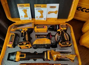 Cordless 1200W Angle Grinder +66Nm Impact Drill & 405Nm Impact Wrench