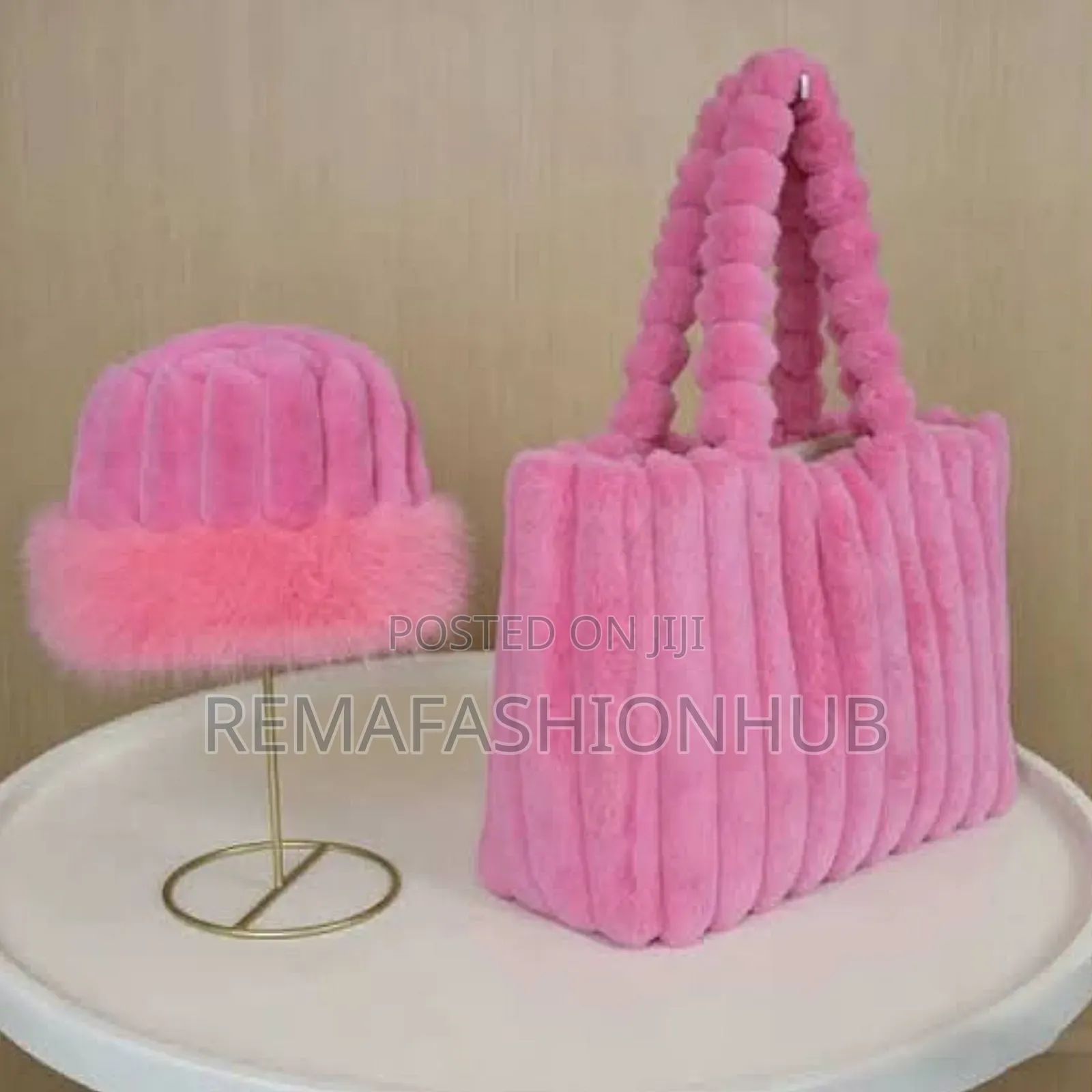 Fluffy Tote Bag With Matching Hat (2in1). Other Colours Available