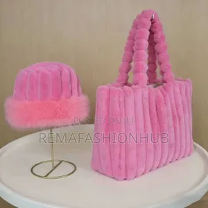 Fluffy Tote Bag With Matching Hat (2in1). Other Colours Available