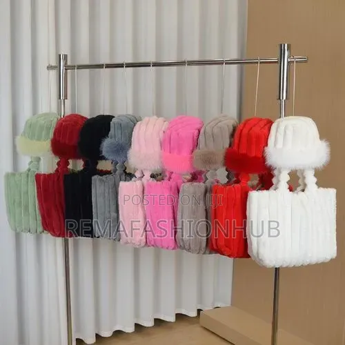 Fluffy Tote Bag With Matching Hat (2in1). Other Colours Available