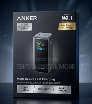 Anker Prime 20,000mAh Power Bank 200W, Model A1336