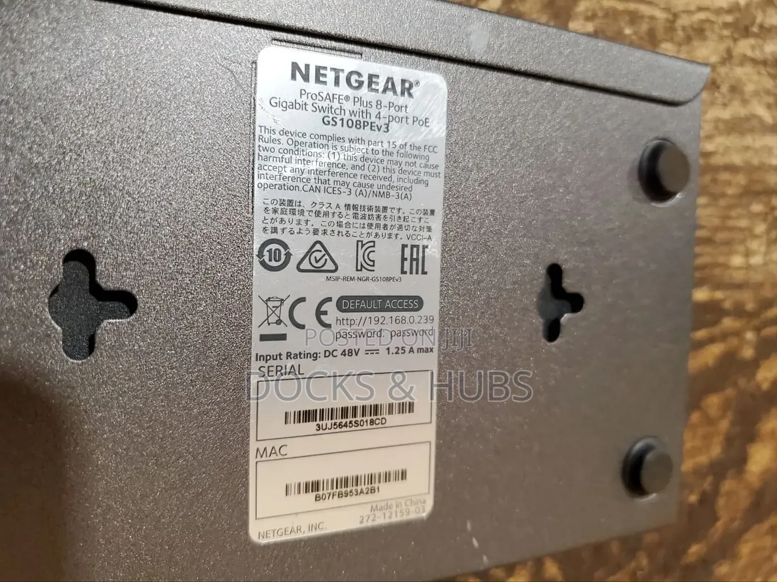 NetGear 8-Port PoE Gigabit Ethernet Plus Switch (GS108PEv3)