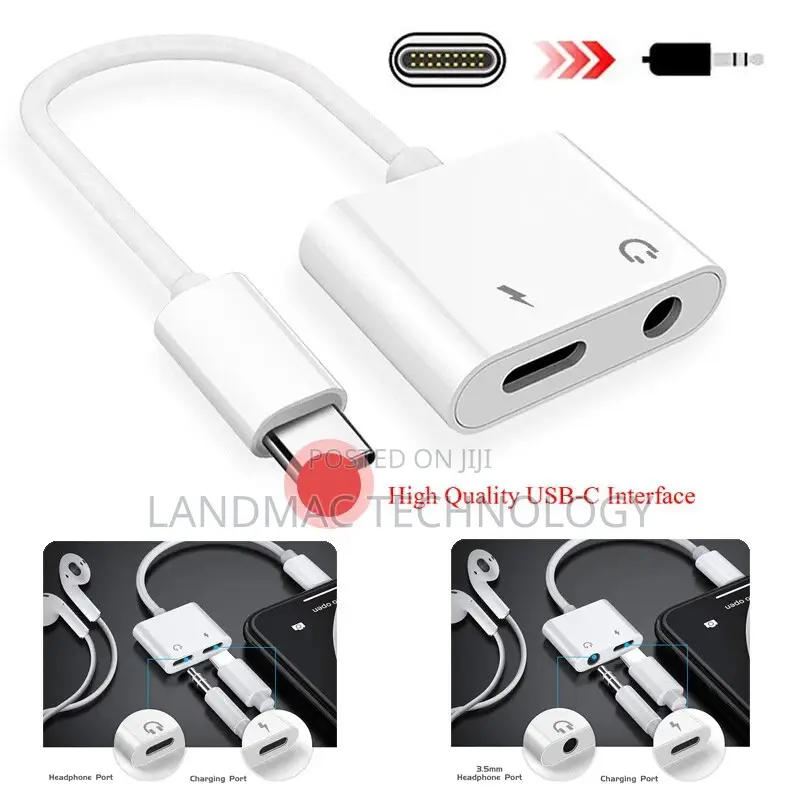 USB C to 3.5mm Headphone Jack, Fast Charge, Type-C Audio Earphones