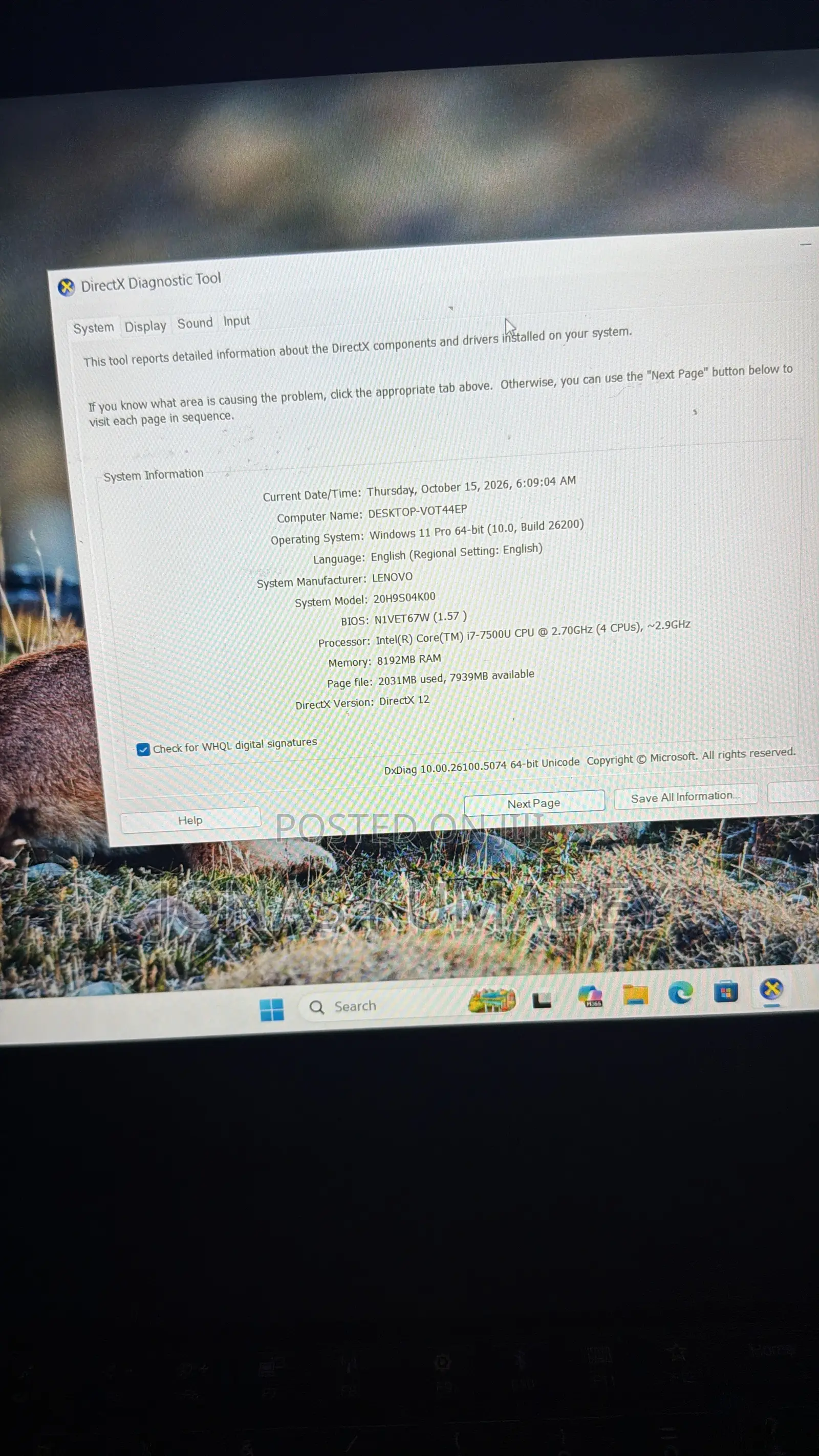 Laptop Lenovo ThinkPad T570 8GB Intel Core i7 SSD 256GB
